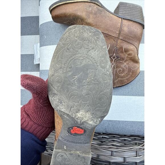 Justin Gypsy Western Boot Tan Womens 6 B Style L9510 Cowgirl Country Light Brown - Picture 5 of 16